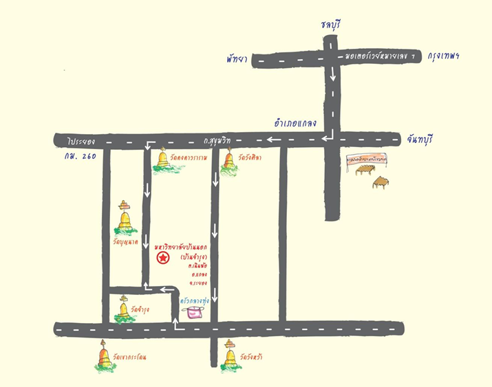 คำอธิบาย: ภาพที่ 2 แผนที่ไปมหาวิทยาลัยบ้านนอก(บ้านจำรุง) (ที่มา: https://dol.thaihealth.or.th/Media/Pdfview/d7df18f9-c124-e711-80dc-00155dddb706)