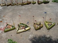 กระทงที่ใช้ในพิธี (ที่มา : สำนักงานวัฒนธรรมจังหวัดฉะเชิงเทรา,
2560)