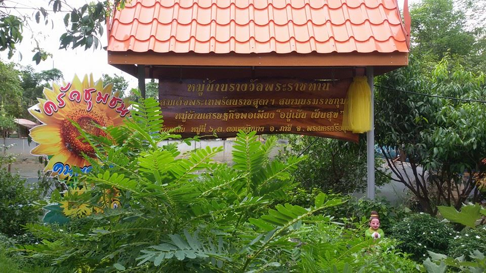 หมู่บ้านเศรษฐกิจพอเพียง (ที่มา : สำนักงานพัฒนาชุมชนอำเภอภาชี,
2560)