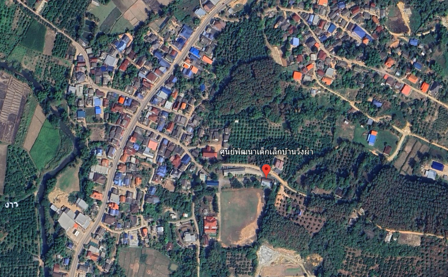 ภาพถ่ายทางอากาศแสดงที่ตั้งบ้านวังผา (ที่มา : Google Earth, 2567)
