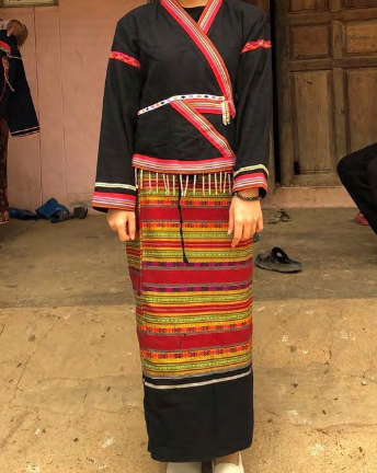 ผ้าทอกลุ่มชาติพันธุ์ขมุบ้านวังผา (ที่มา : กัญญภัส สิริรุ่งวนิช, 2564)