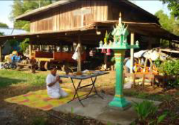 การบูชาพระภูมิเจ้าที่
(ที่มา : วิชาญ สุภิรักษ์ และคณะ, 2551)