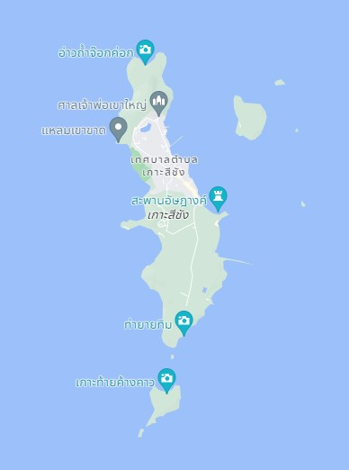แผนที่เกาะสีชัง (ที่มา : Google Maps)