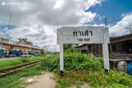 ภาพที่ 1 ป้ายชุมชนท่าเสาบริเวณทางรถไฟ (ที่มา: https://wikicommunity.sac.or.th/files/community/487/attach/large-644e20f4cc2a9.jpeg)