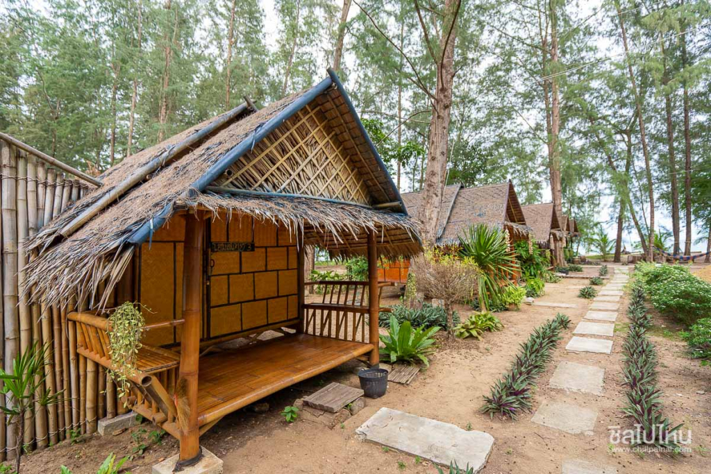 คำอธิบาย: ห้องพักสไตล์บ้านไม้ไผ่
ริมทะเล (ที่มา : สเลเต : chillpainai, 2564)
