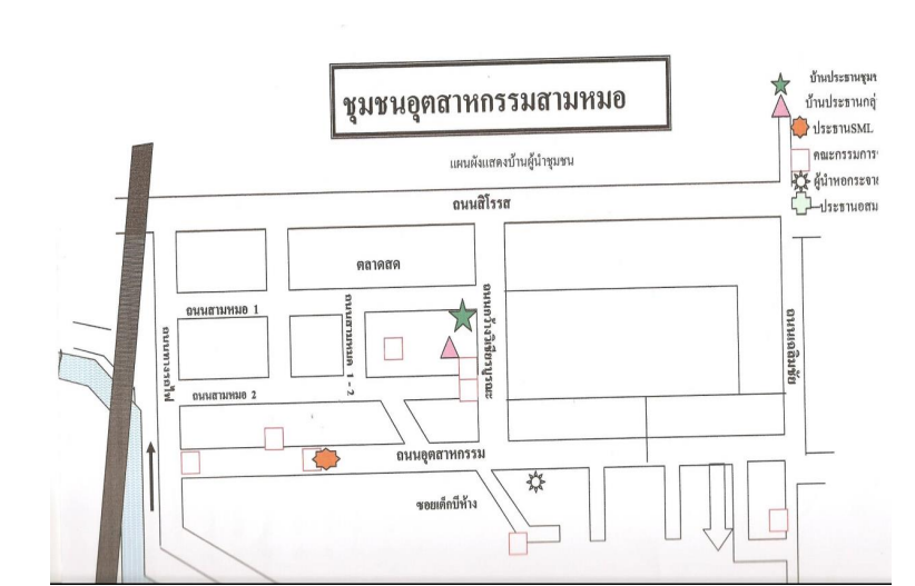 แผนที่ชุมชน (ที่มา : แผนชุมชนประจำปี 2565 เทศบาลนครยะลา, 2565)